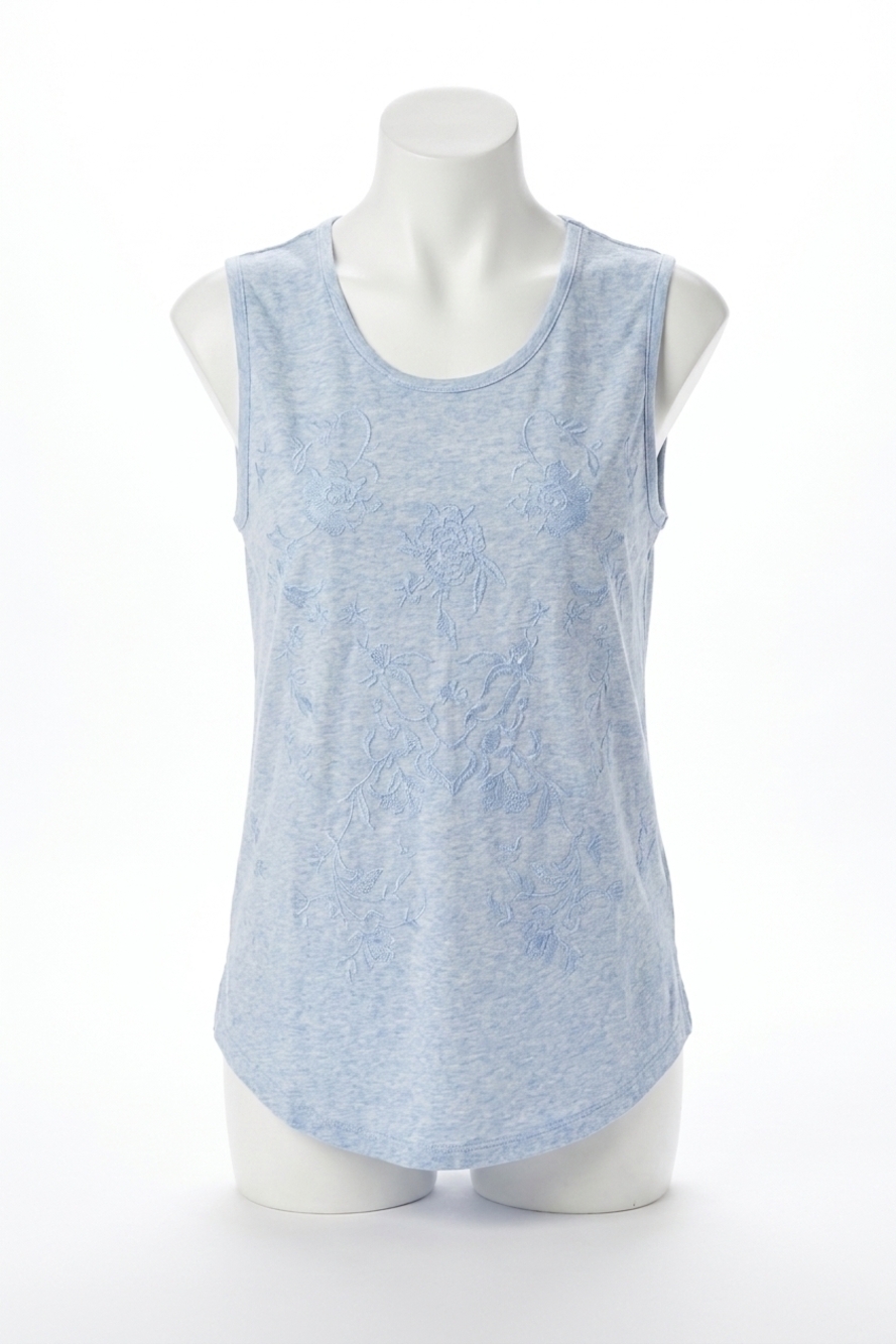 NEW PAPARAZZI jersey embroidered tank top in blue